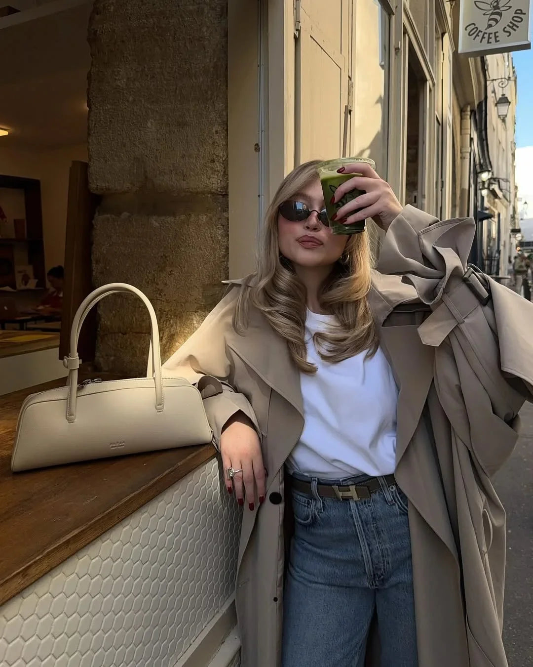 GABARDINA LARGA CON CORDONES