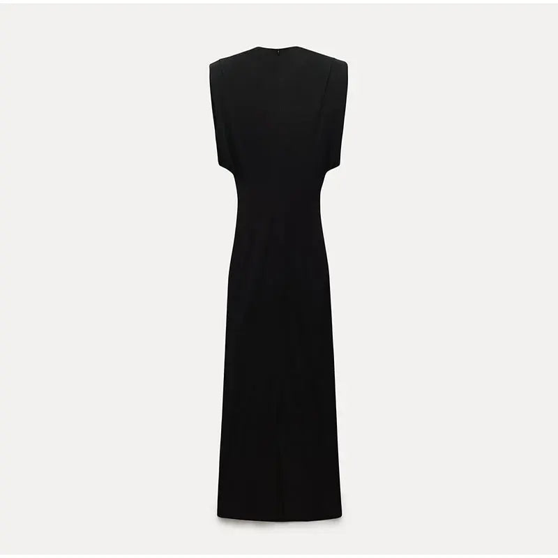 ELEGANTE VESTIDO MIDI NEGRO