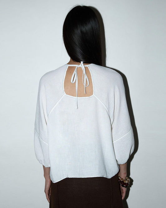 BLUSA ESCOTE CUADRADO PUNTILLAS BLANCA