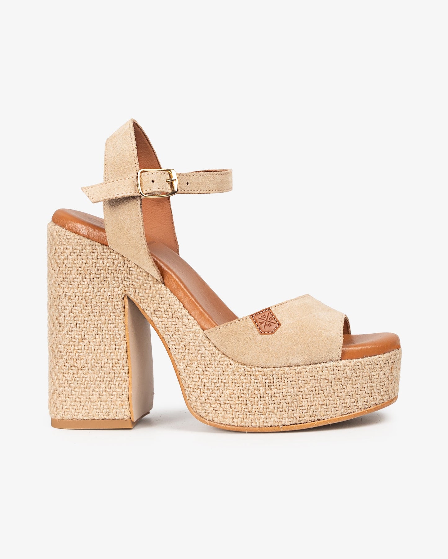 CUÑA TACON MONSUL SERRAJE BEIGE CON HEBILLA