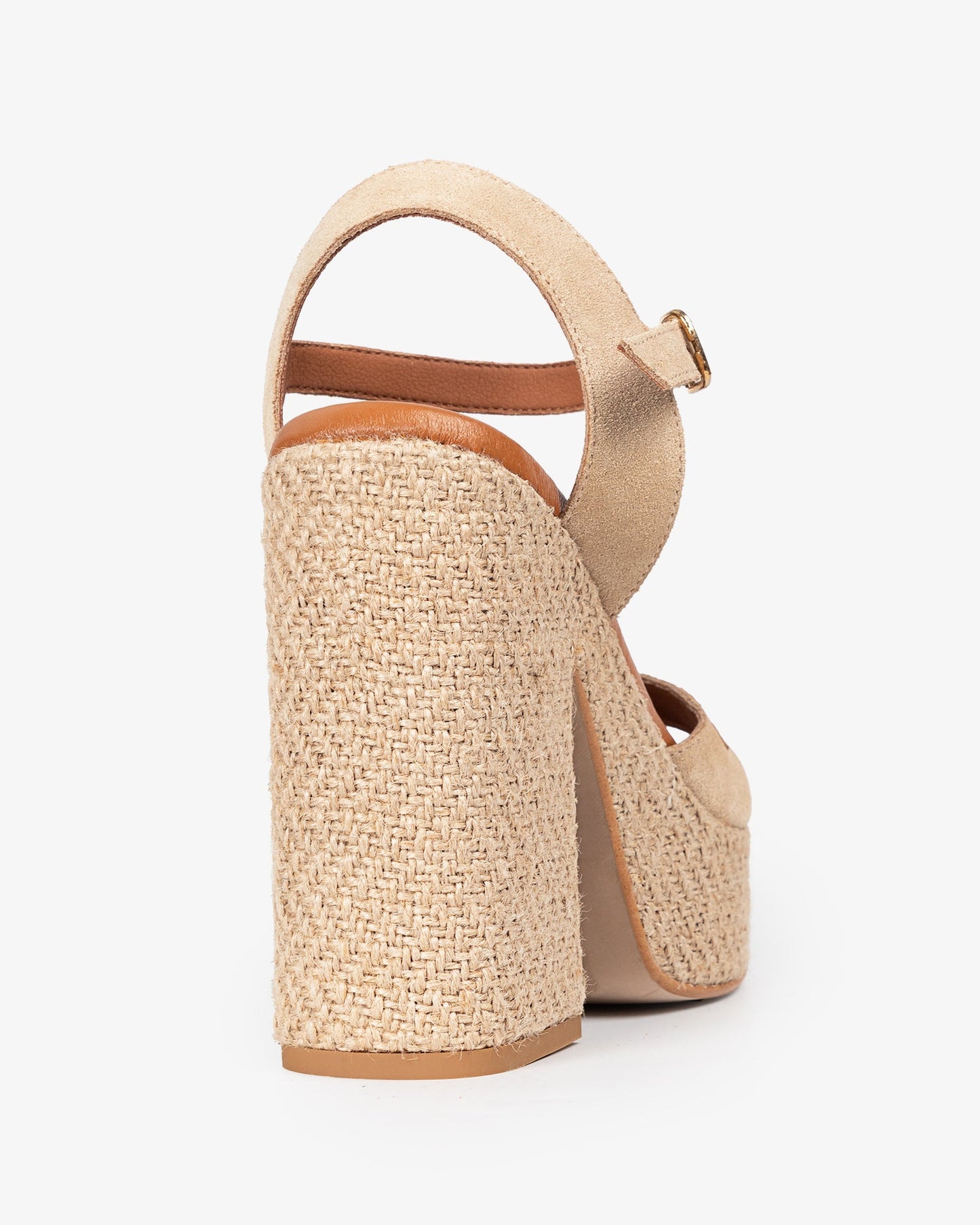 CUÑA TACON MONSUL SERRAJE BEIGE CON HEBILLA