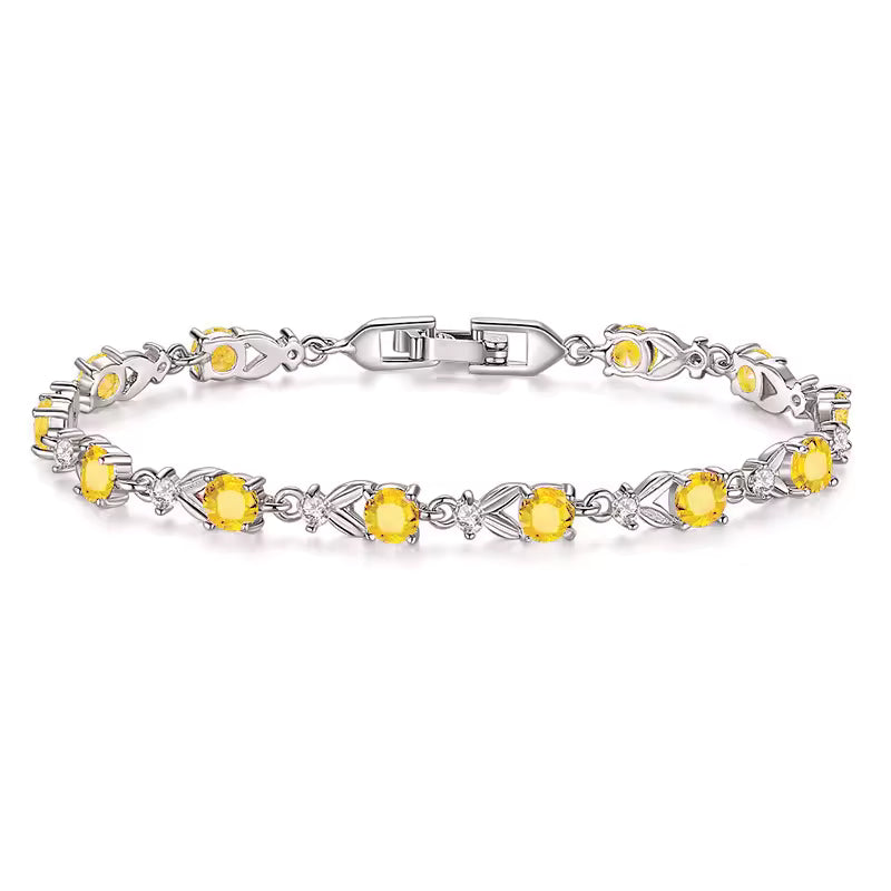 PULSERA CON DIAMANTE HEXAGONALES