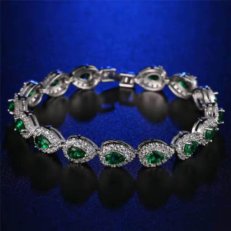 PULSERA DIAMANTADA CON GEMA