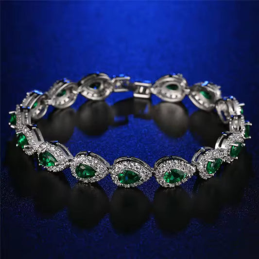 PULSERA DIAMANTADA CON GEMA