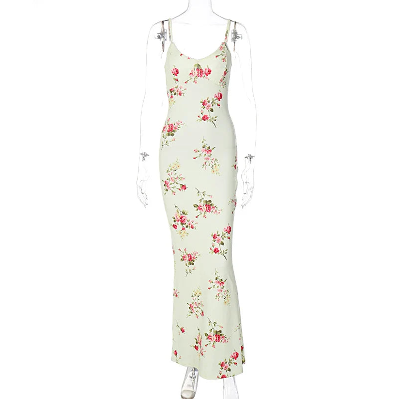 VESTIDO LARGO CON FLORES