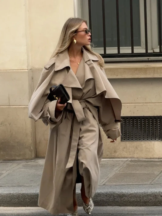 GABARDINA LARGA CON CORDONES