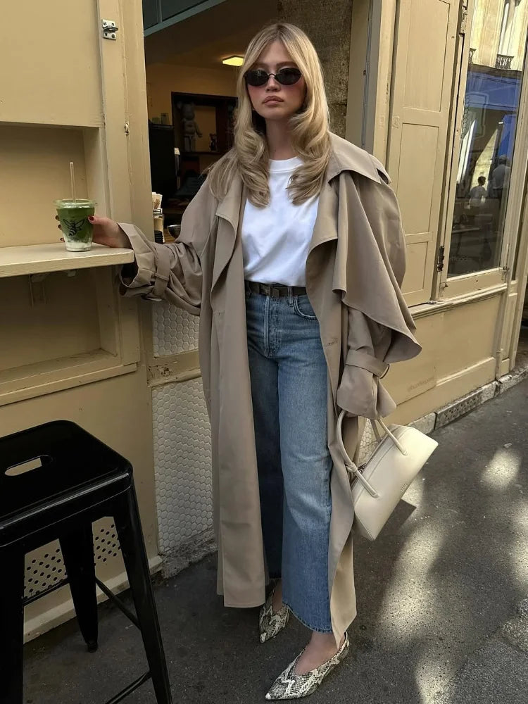 GABARDINA LARGA CON CORDONES