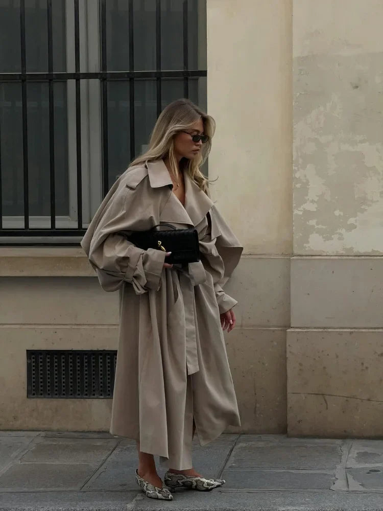 GABARDINA LARGA CON CORDONES