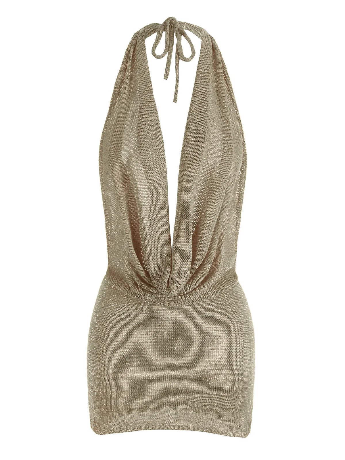 MINIVESTIDO DE MUJER CON ESCOTE EN V PROFUNDO Y ESPALDA AL DESCUBIERTO