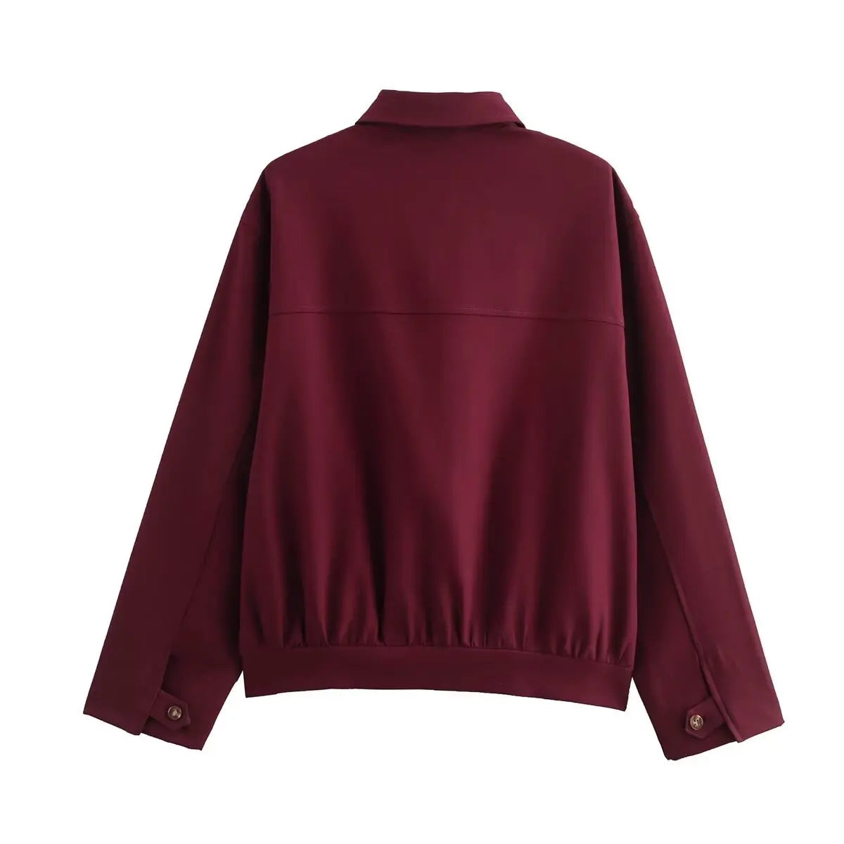 CHAQUETA DE LONA BURDEOS CON CREMALLERA