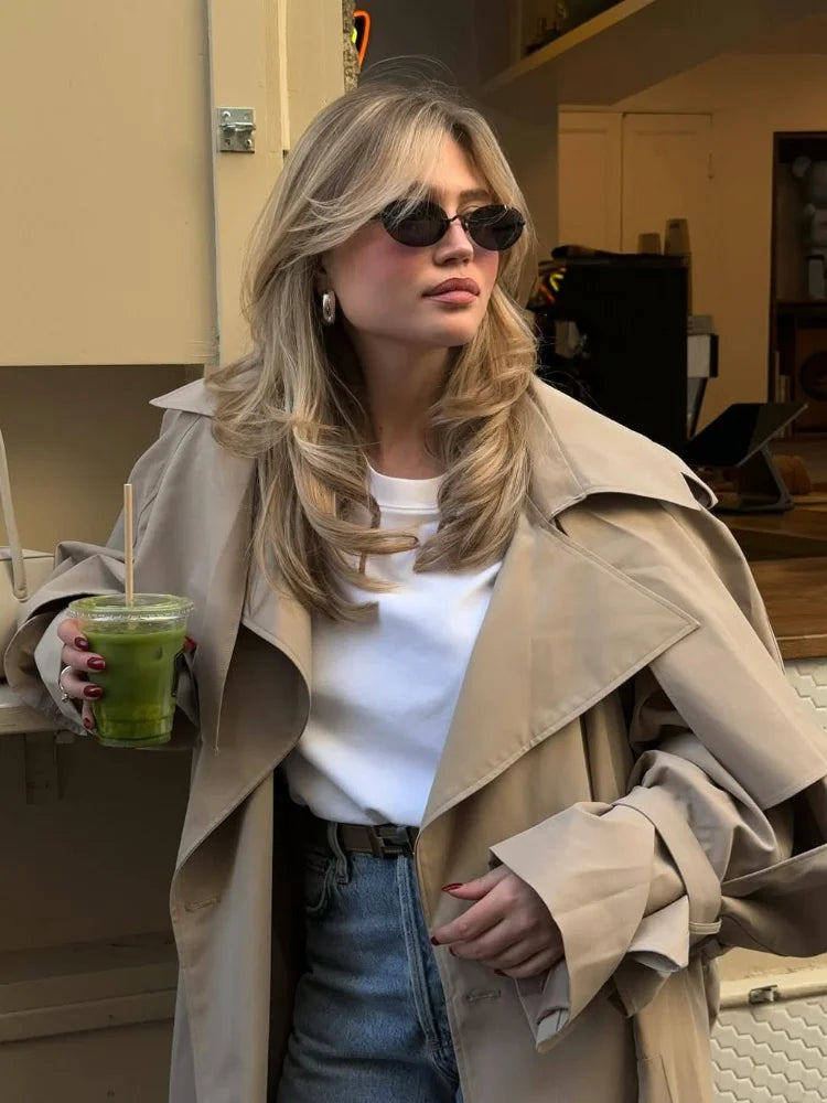 GABARDINA LARGA CON CORDONES