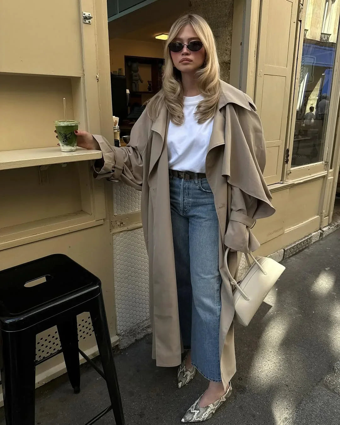 GABARDINA LARGA CON CORDONES