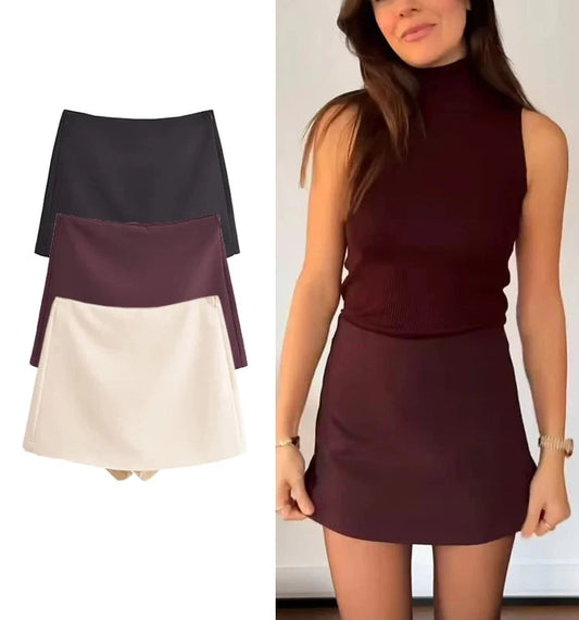 FALDA PANTALON DE PRIMAVERA DE TALLE ALTO