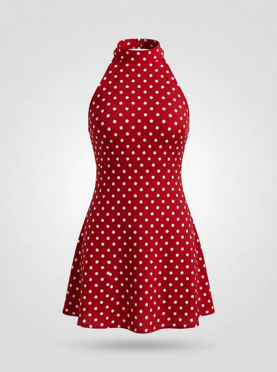 VESTIDO CON ESTAMPADO DE LUNARES